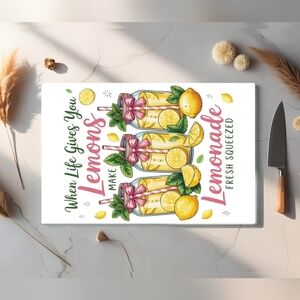 Lemonade Themed Cutting Board